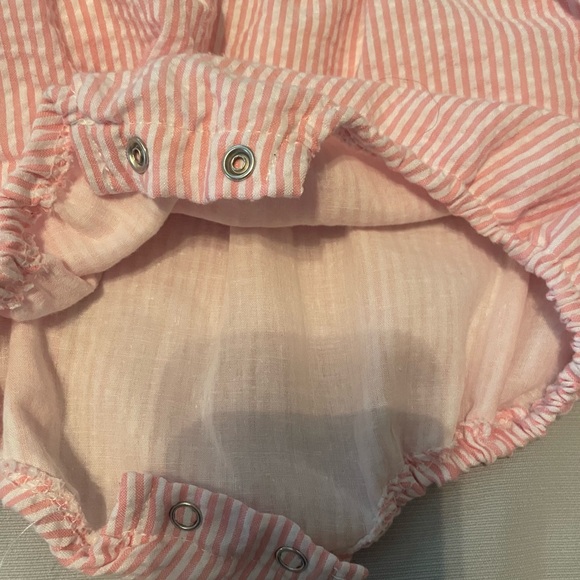 Pink Striped Kids One Piece with Sunflower Dog Design - Picture 2 of 11